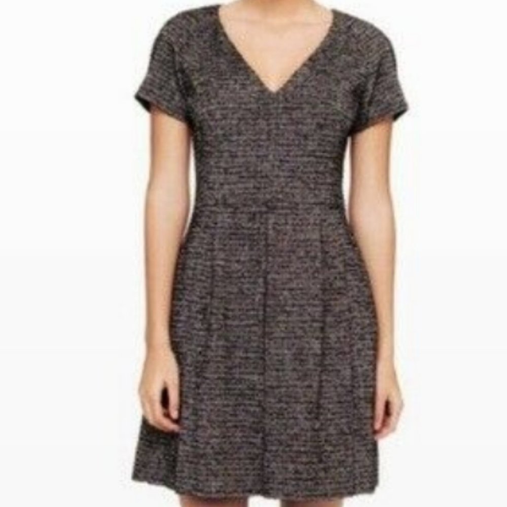 Club Monaco Fit & Flare Tweed/Slub Dress